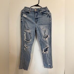AE high-rise light-wash Mom jean